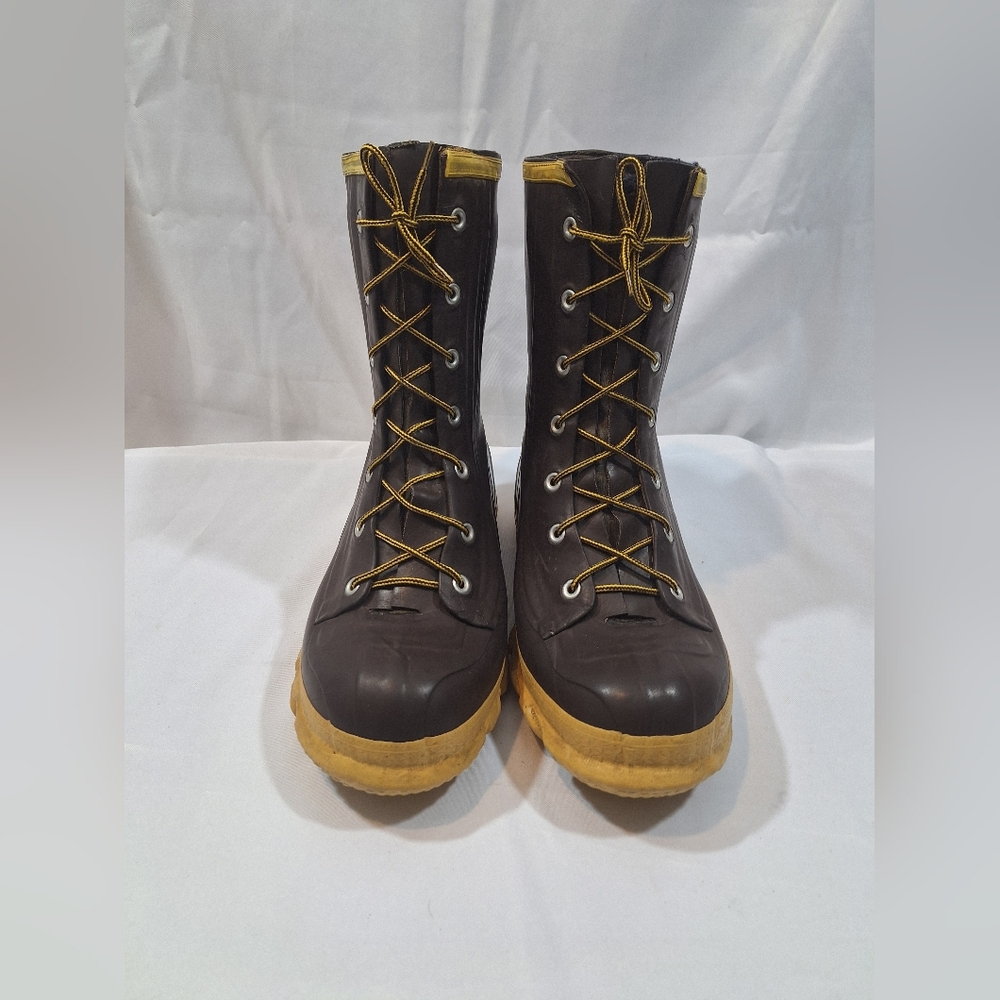 VTG Lacrosse Outdoorsman Rubber Leather Rain Boots Removable Liners Size 8